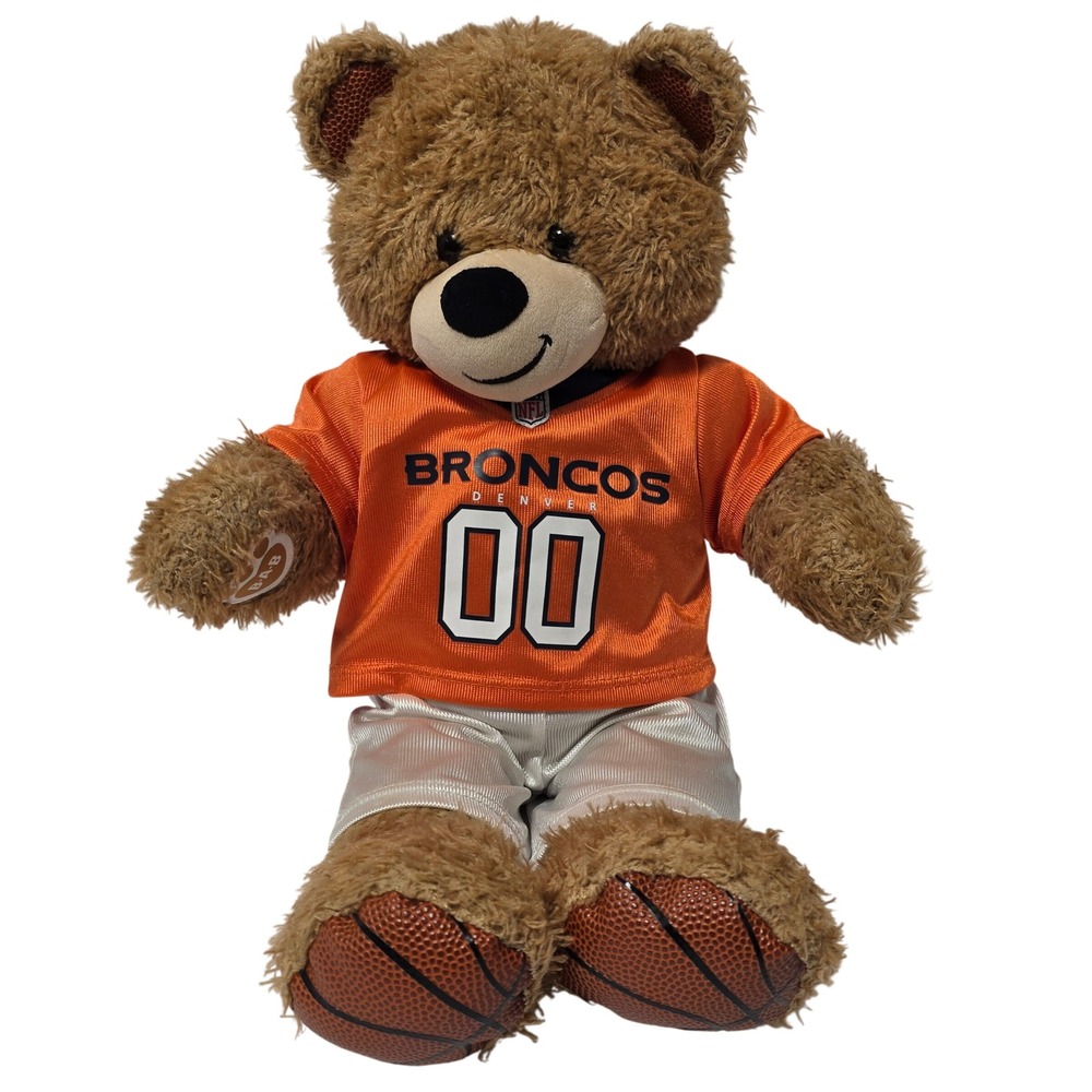 Build A Bear Denver Broncos NFL Jersey Plush Basketball Paw Teddy Bear 17"*